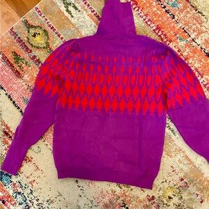 Ann Taylor Purple and Red Patterned Turtleneck Sweater - NWT
